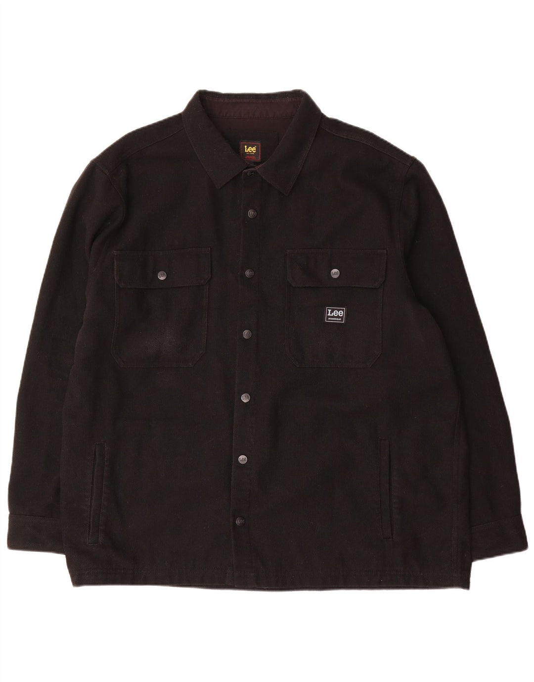 Lee Herre Overshirt Flanellskjorte 2XL Sort Uld