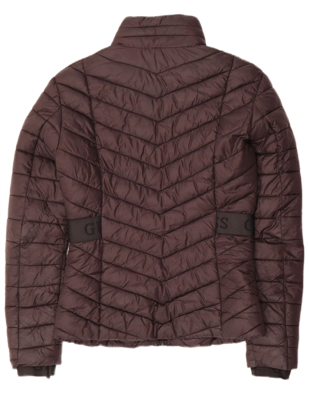 Guess grafisk polstret jakke til kvinder UK 10 Lille sort polyester
