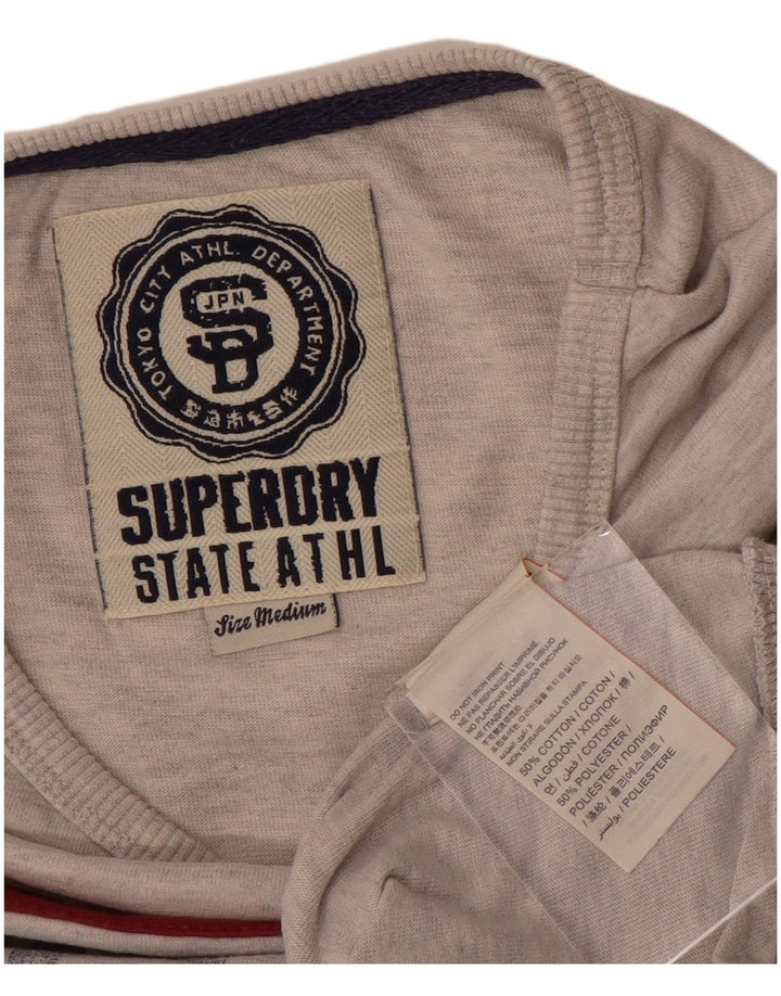 Superdry Graphic Sweatshirt Jumper UK 12 Medium Grey Colourblock
