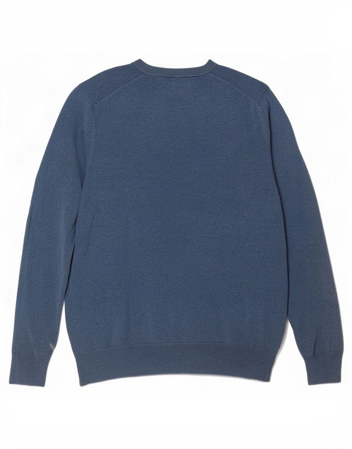Marks & Spencer Herre sweater med rund hals, stor blå bomuld