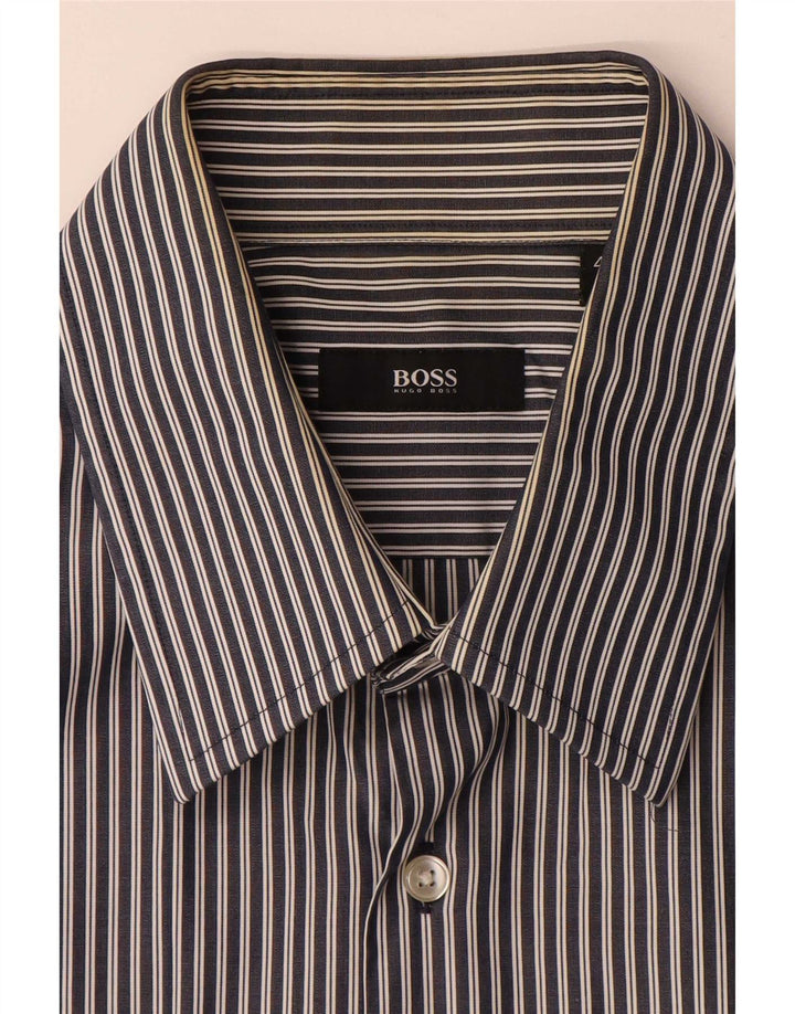 Hugo Boss Herreskjorte Str. 43 17 XL Marineblå Stribet