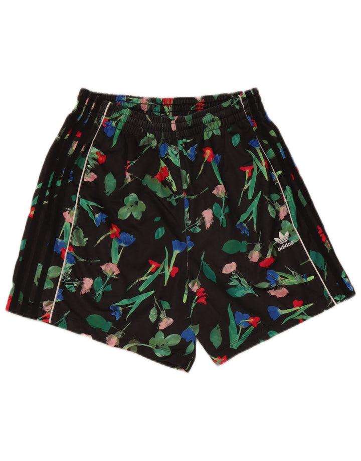 Adidas Dame Sports Shorts UK 8 Small Black Floral Polyester