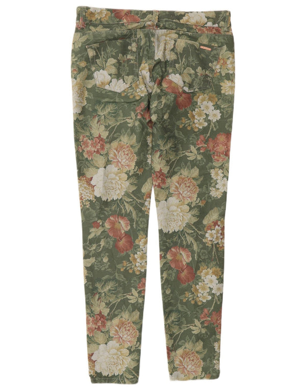 Zara Dame Jegging Bukser EU 38 Small W28 L30 Green Floral