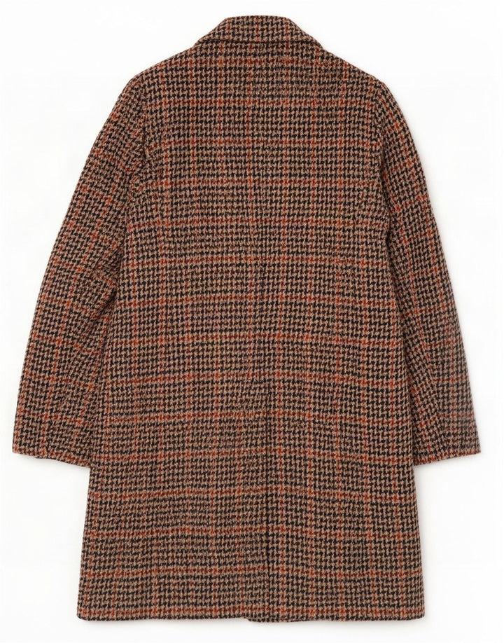 Trussardi Jeans Dame Overfrakke IT 40 Lille Multifarvet Houndstooth Uld
