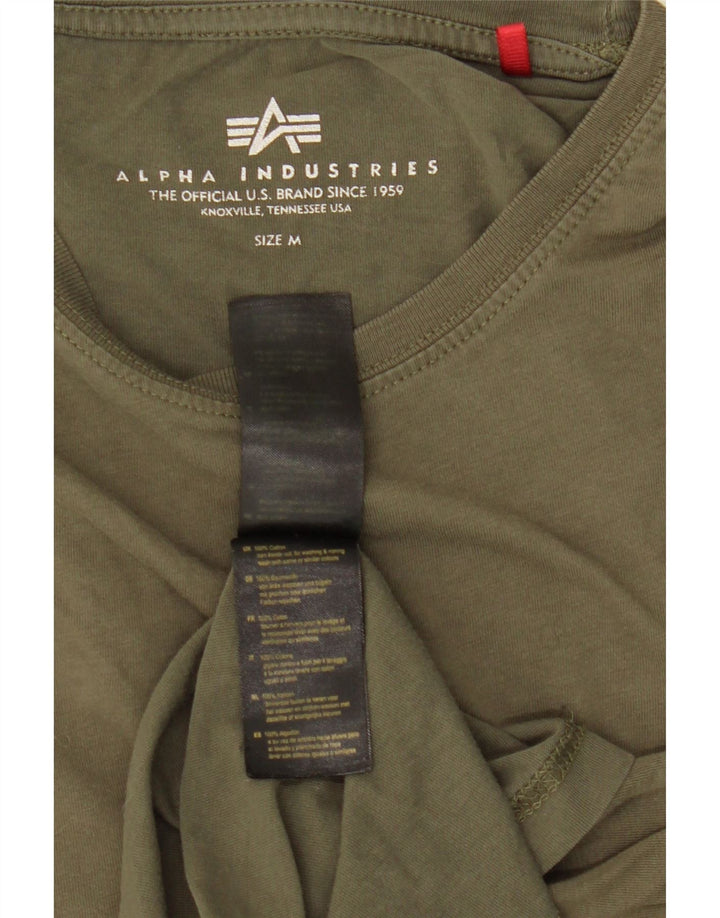 Alpha Industries Herre T-shirt Top Medium Khaki Bomuld