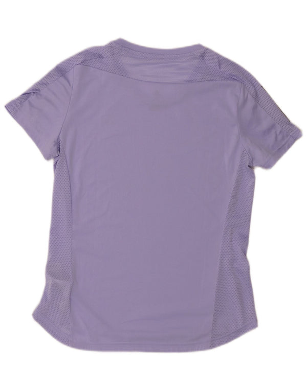 Adidas Womens Aeroready T-Shirt Top UK 12/14 Medium Purple Polyester