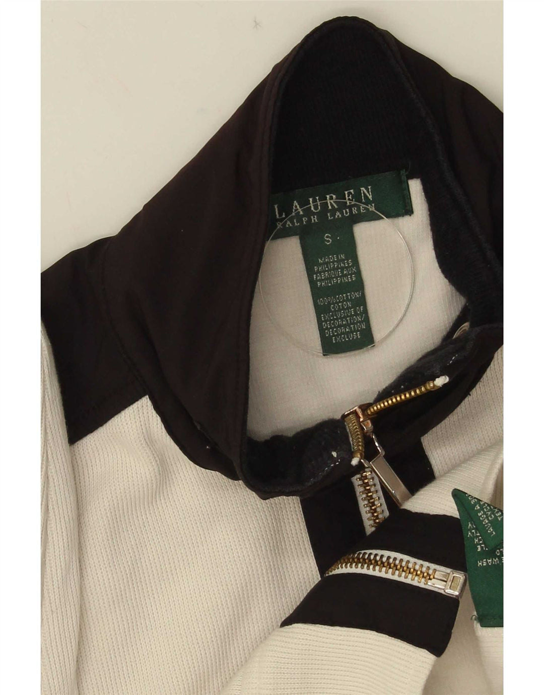 Ralph Lauren Womens Crop træningsdragt topjakke UK 10 Small White Colourblock