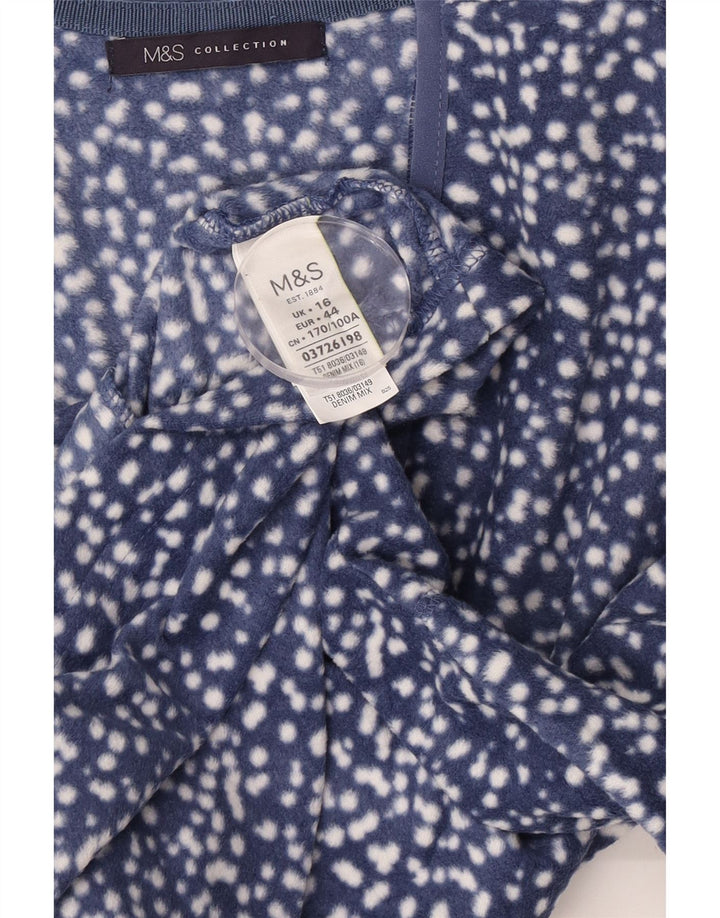 Marks & Spencer Fleecejakke til kvinder UK 16 Large Navy Blue Plettet