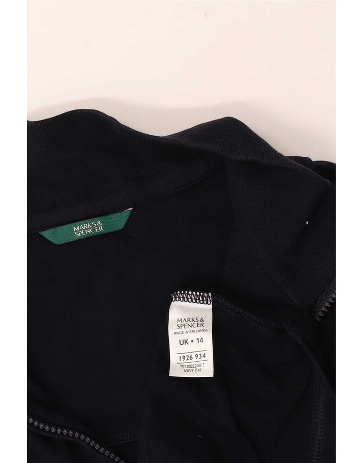 Marks & Spencer Sweatshirt med lynlås til kvinder UK 14 Medium Navy Blue