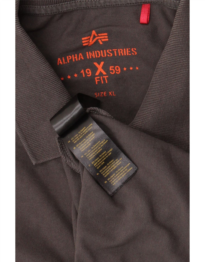 ALPHA INDUSTRIES Poloskjorte til mænd XL Grå bomuld
