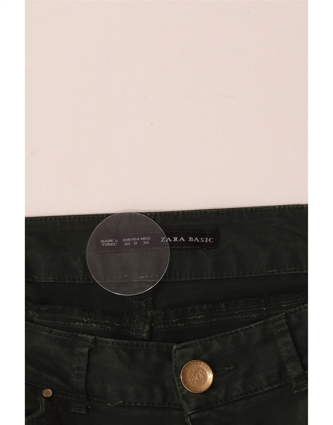 Zara Womens Crop Slim Jeans EU 40 Medium W30 L24 Grøn