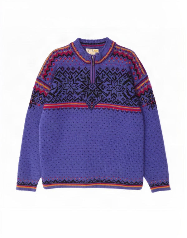 Dale of Norway sweater med lynlås til mænd Medium Purple Fair Isle