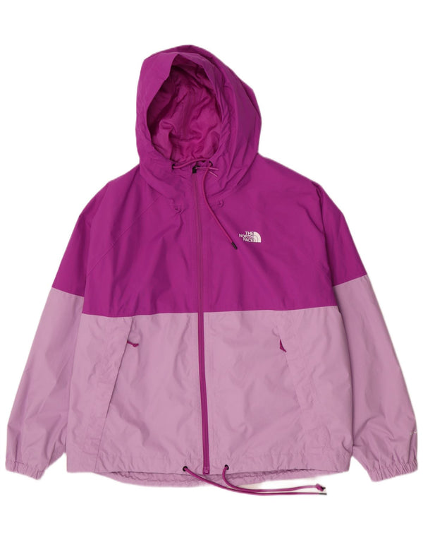 The North Face Regnjakke med hætte til kvinder UK 20 2XL Lilla Colourblock Nylon