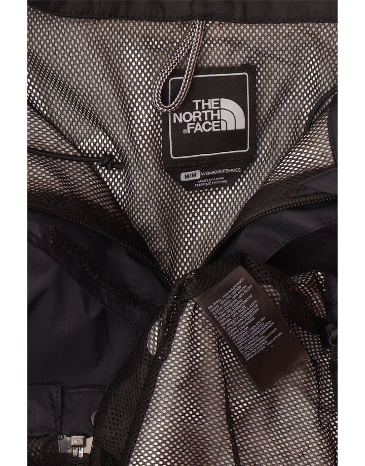THE NORTH FACE Dame Hyvent Regnjakke med hætte UK 14 Medium Sort Nylon