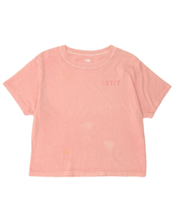 Levi's Dame Oversized grafisk T-shirt Top UK 10 Small Pink
