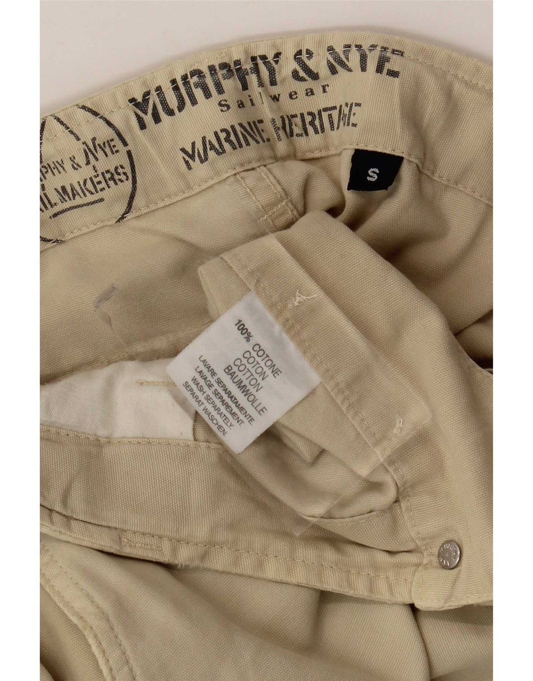 Murphy & Nye Herre Sailmakers Lige Chino Bukser Small W29 L29 Beige
