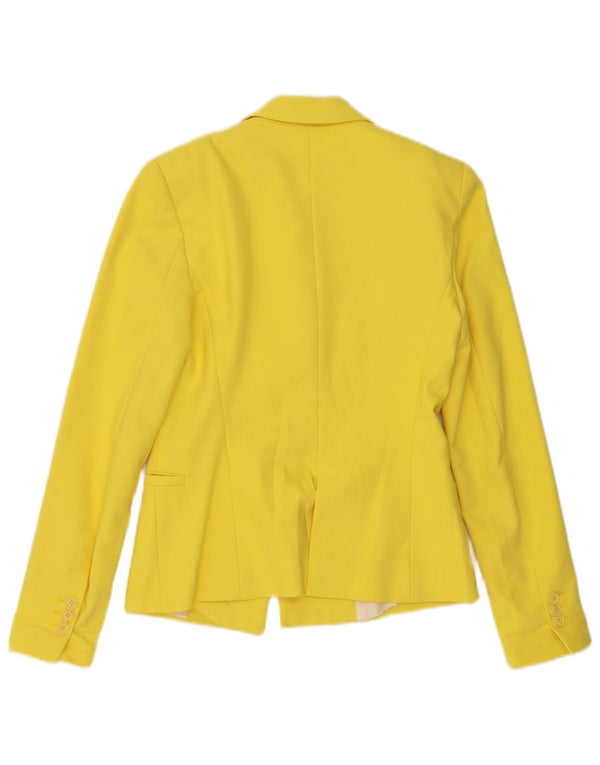 Zara Dame 1 Knap Blazer Jacket UK 6 XS Gul Polyester