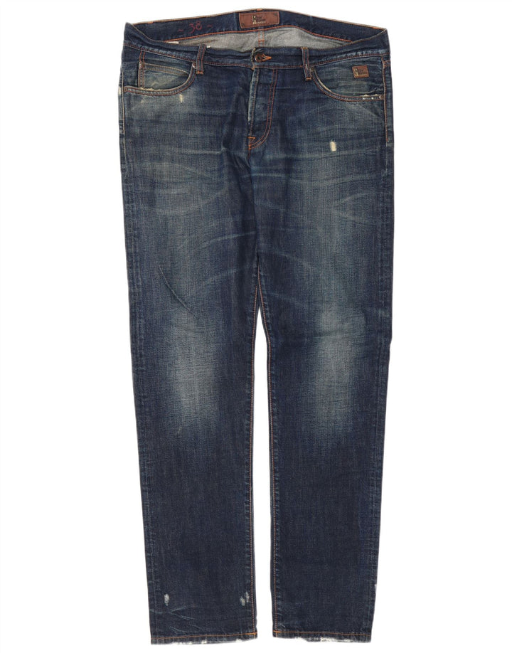 Roy Rogers Herre Distressed Slim Jeans W38 L34 Blå Bomuld