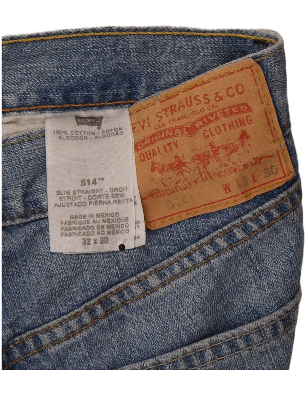 Levi's Herre 512 Slim Straight Jeans W32 L30 Blå Bomuld