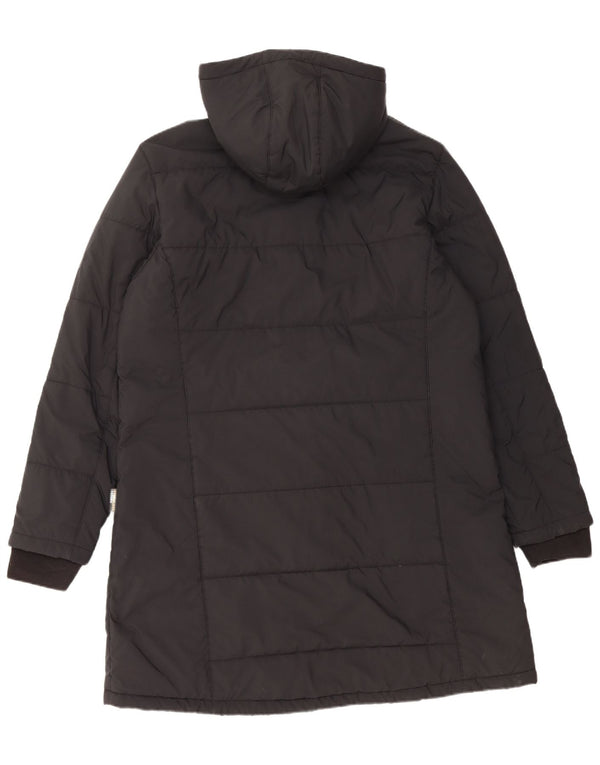 JACK WOLFSKIN Dame hætte polstret frakke UK 22/24 2XL sort polyester