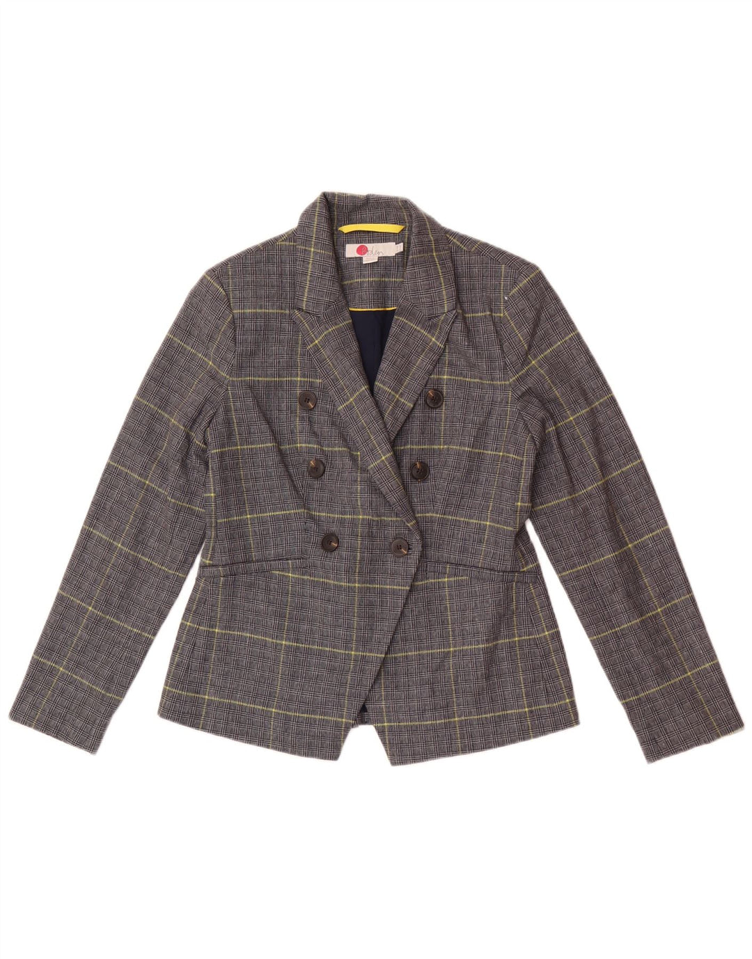Boden Dame Petite Blazer Jacket UK 10 Small Navy Blue Houndstooth