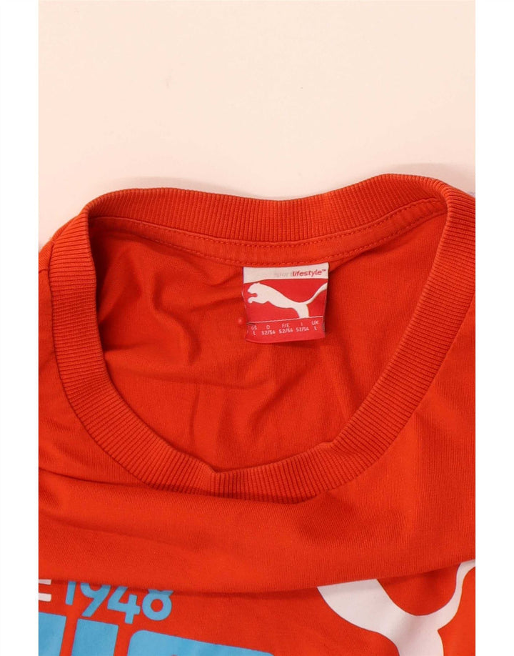 Puma Herre Grafisk T-Shirt Top Stor Orange
