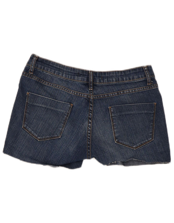 Zara Dame Denim Shorts EU 34 2XS W24 Blå