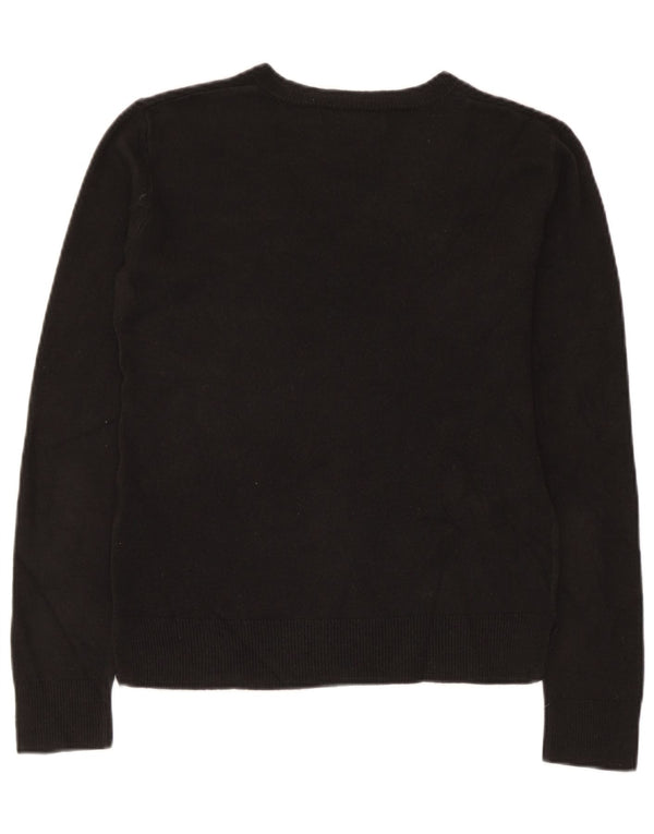 Marks & Spencer Dame V-hals sweater UK 6 XS Sort Akryl
