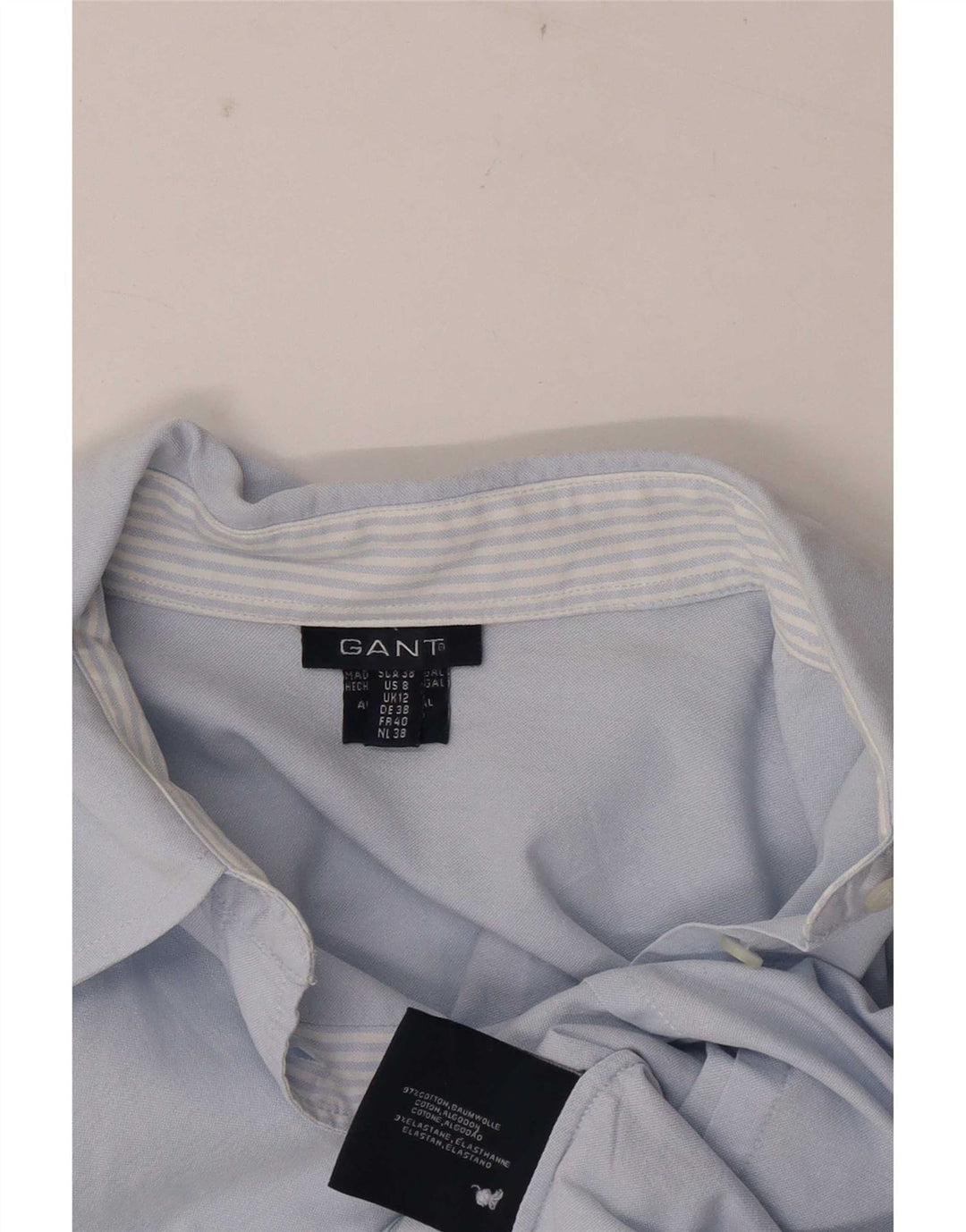 Gant Dameskjorte UK 12 Medium Blue Cotton