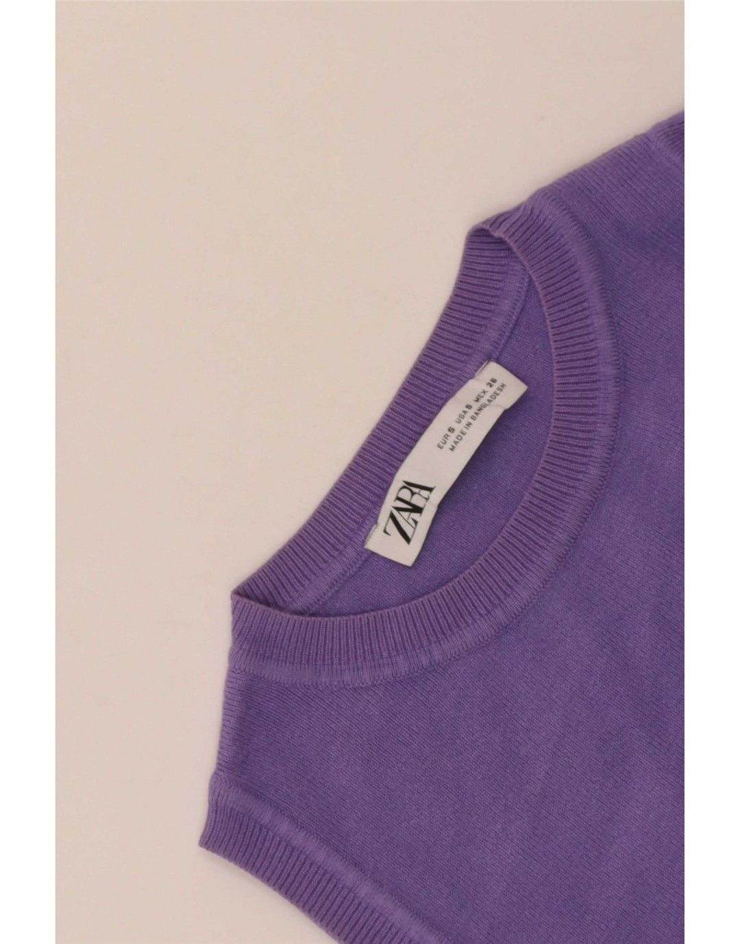 Zara Womens Crop Vest Top UK 8 Small Purple