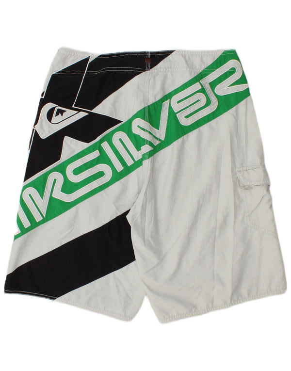 QUIKSILVER Grafiske svømmeshorts til mænd, store hvide Colourblock Polyester