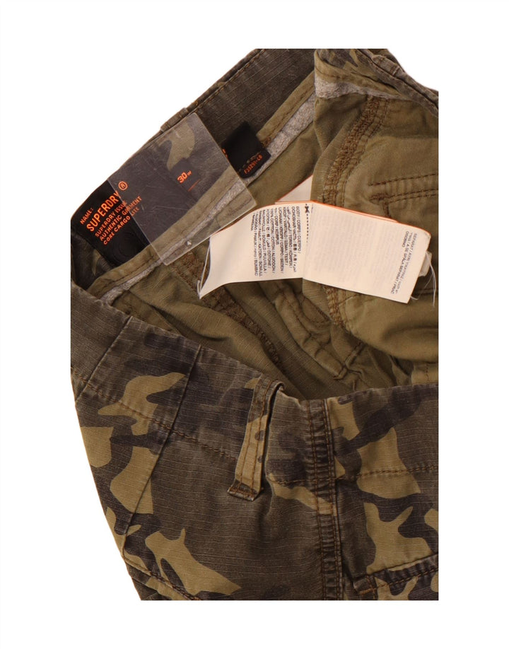 Superdry Herre Cargo Shorts W30 Medium Khaki Camouflage Bomuld