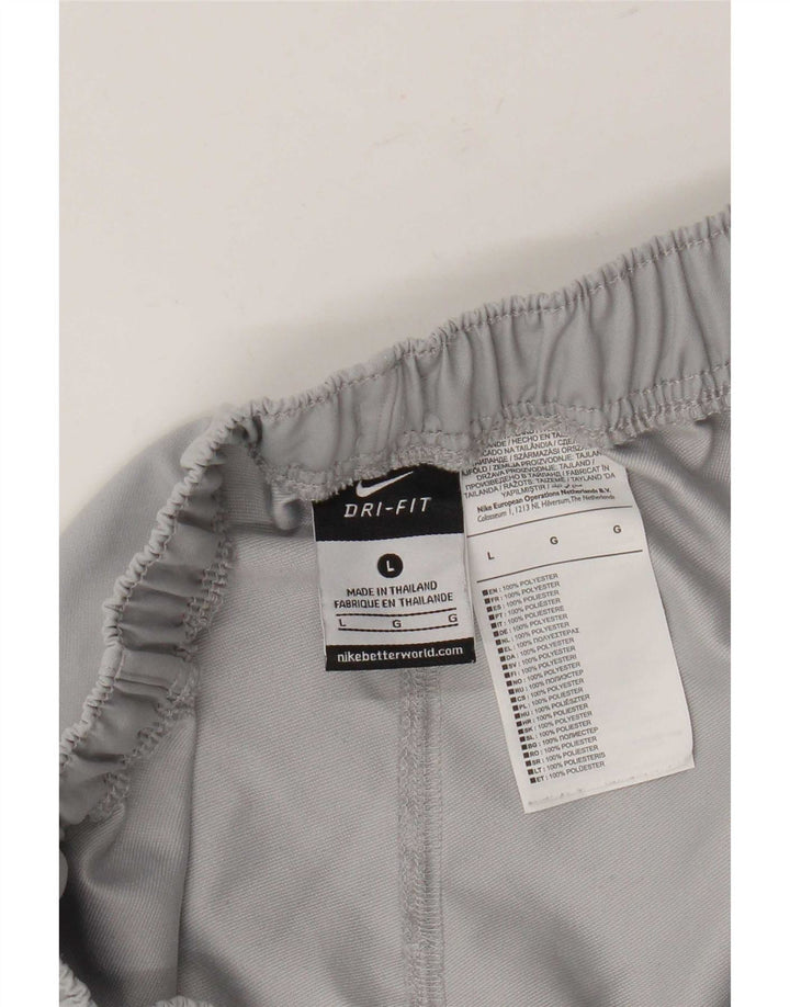 Nike Dame Dri Fit grafiske sportsshorts UK 16 Large Grå Polyester