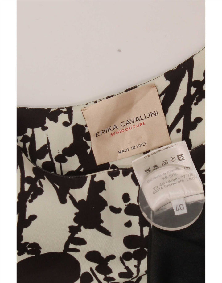 Erika Cavallini Kvinder Oversized Skift Kjole IT 40 Lille Sort Geometrisk