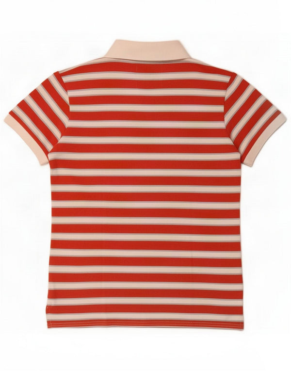 Murphy & Nye Womens Polo Shirt UK 12 Medium Red Striped Cotton