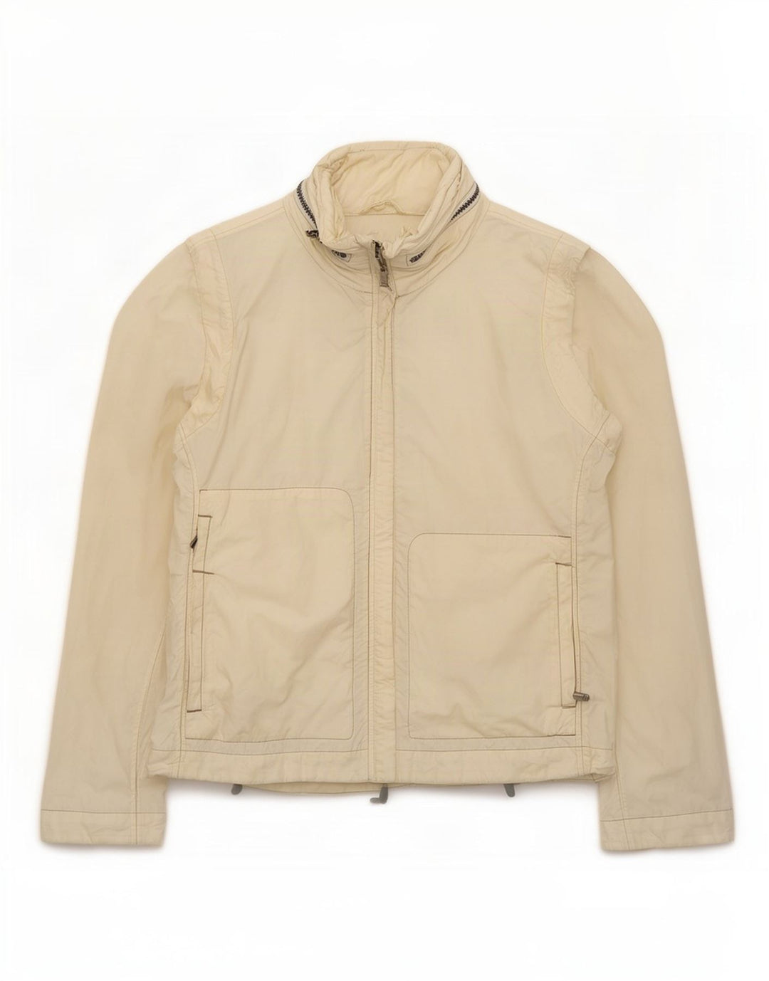 Murphy & Nye Dame Hooded Bomber Jacket UK 10 Small Off White Bomuld
