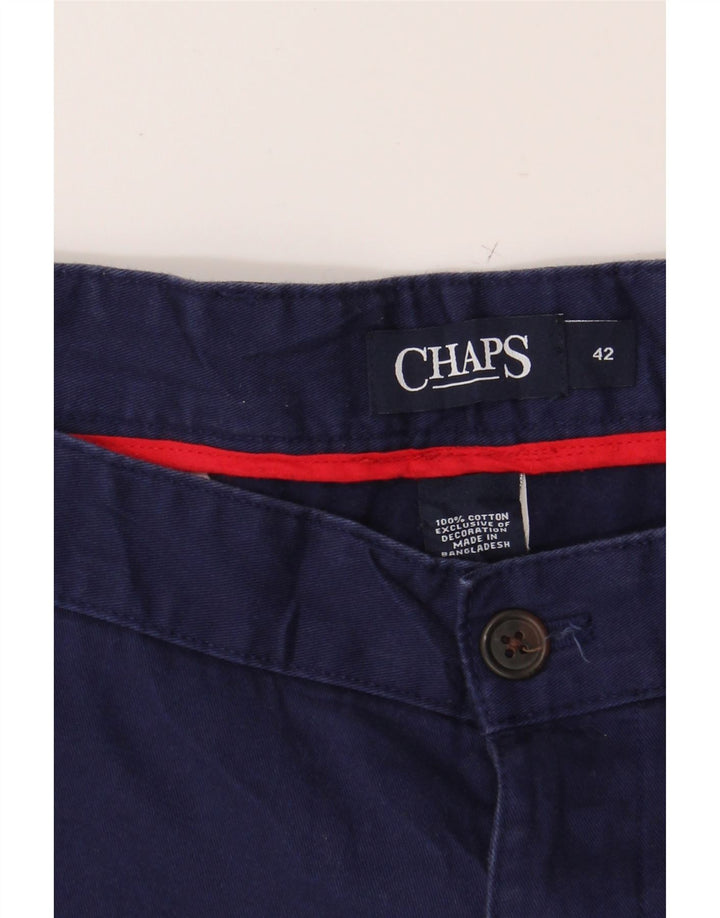 CHAPS Mens Abstract Pattern Chino Shorts W42 2XL Navy Blue Cotton Vintage Chaps and Second-Hand Chaps from Messina Hembry 