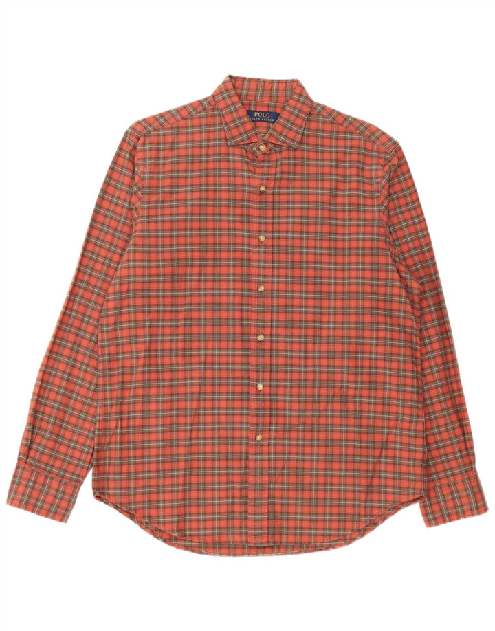 Polo Ralph Lauren herreskjorte stor orange ternet bomuld