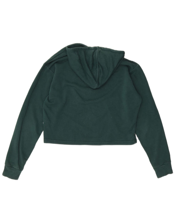Puma Dame Oversized Crop Grafisk Hoodie Jumper UK 10 Lille grøn bomuld