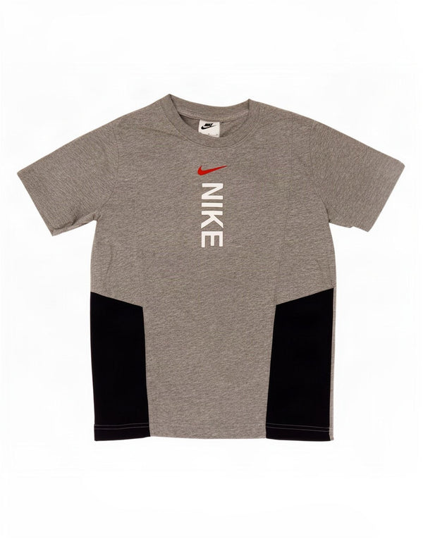 Nike Boys Graphic T-Shirt Top 10-11 Years Medium Grey Colourblock Cotton