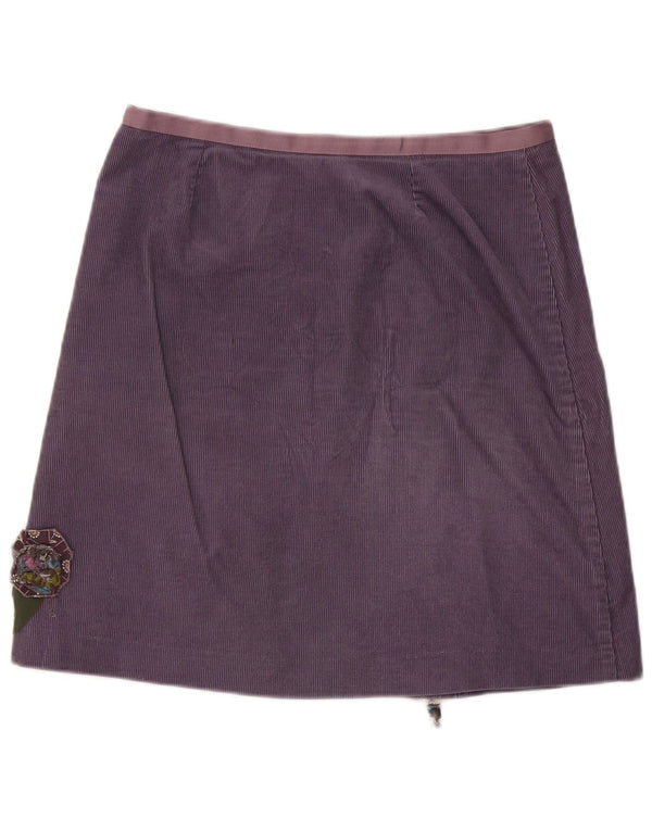 Boden Womens Corduroy Nederdel UK 12 Medium W32 Purple Floral