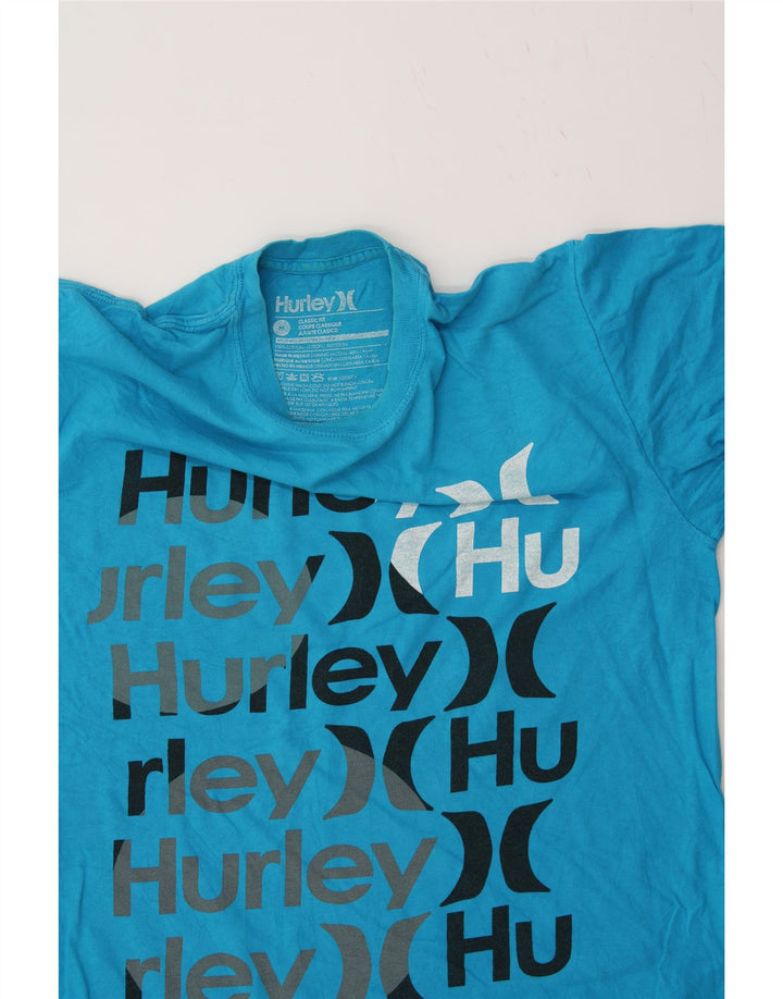 HURLEY Mens Classic Fit Graphic T-Shirt Top Medium Blue Cotton Vintage Hurley and Second-Hand Hurley from Messina Hembry 