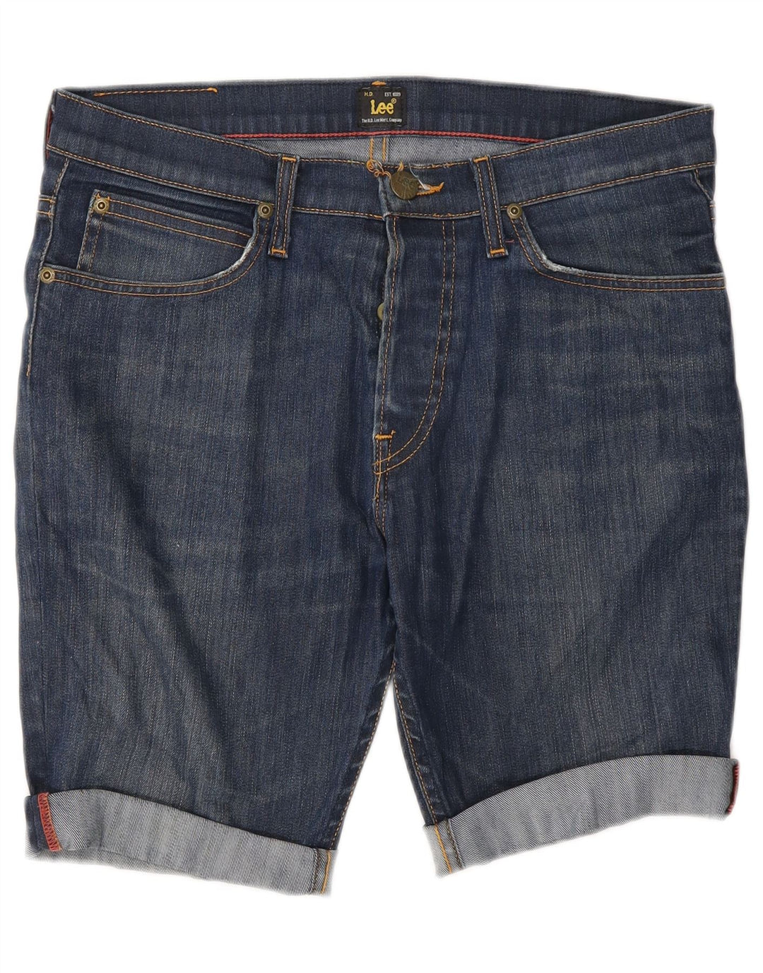 Lee Dame Jegger Denim Shorts W31 Medium Blue Bomuld