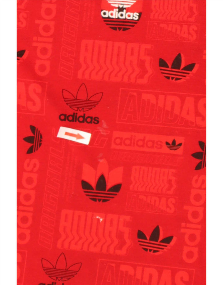 Adidas Herre Regular Graphic T-Shirt Top Medium Rød Polyester