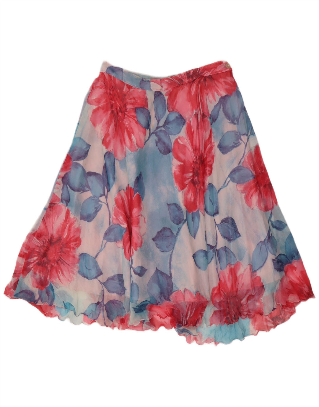Vintage A-line nederdel til kvinder W30 Medium Blue Floral