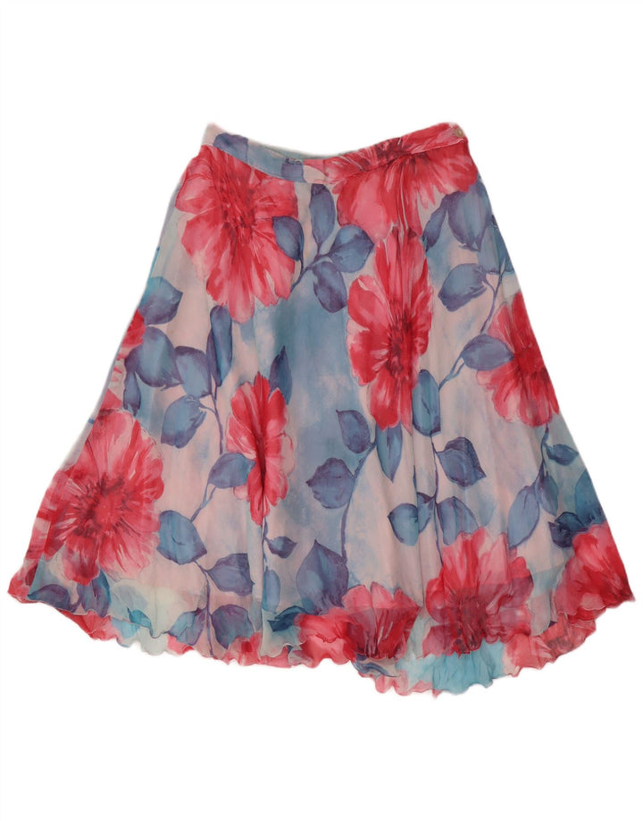 Vintage A-line nederdel til kvinder W30 Medium Blue Floral