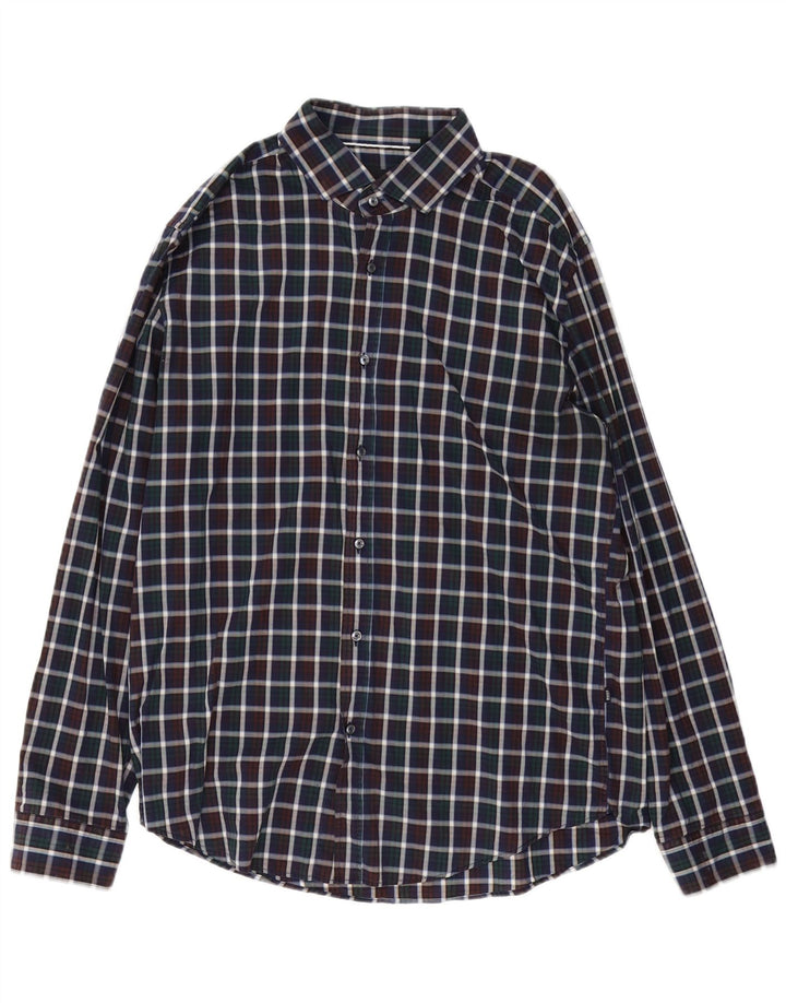 Hugo Boss herre Slim Fit skjorte XL flerfarvet ternet