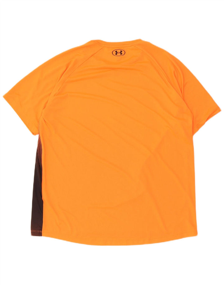 Under Armour Herre T-Shirt Top XL Orange Tie Dye Polyester