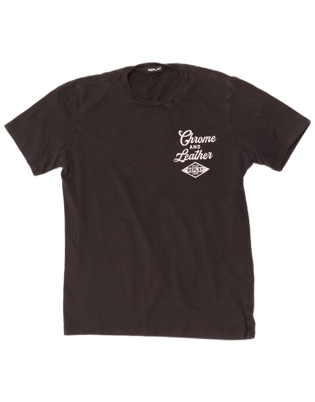 Replay drenge grafisk t-shirt top 13-14 år medium sort bomuld