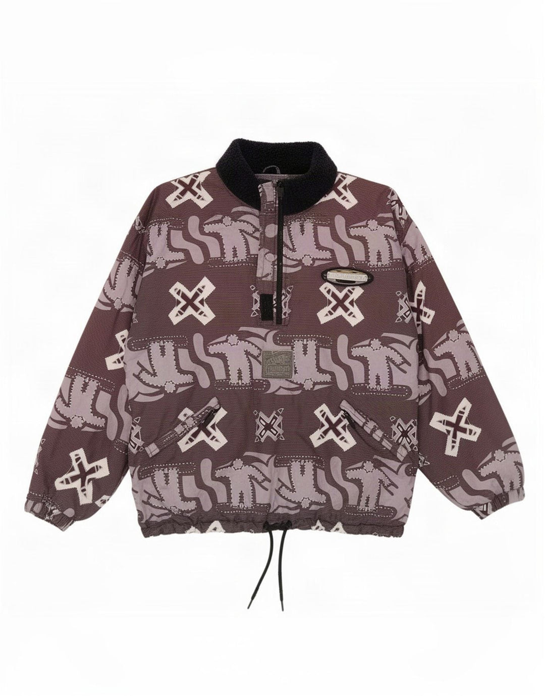 Iguana Herre abstrakt mønster Windbreaker Jacket UK 40 Large Purple